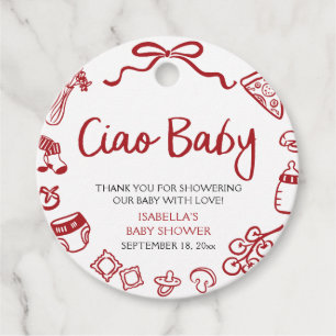 Pizza Ciao Baby Dusche Geschenkanhänger