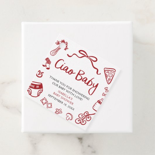 Pizza Ciao Baby Dusche Geschenkanhänger (Beispiel)