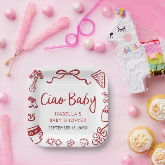 Pizza Ciao Baby Dusche Pappteller (Party)