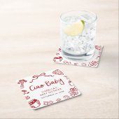 Pizza Ciao Baby Dusche Rechteckiger Pappuntersetzer (Vor Ort)