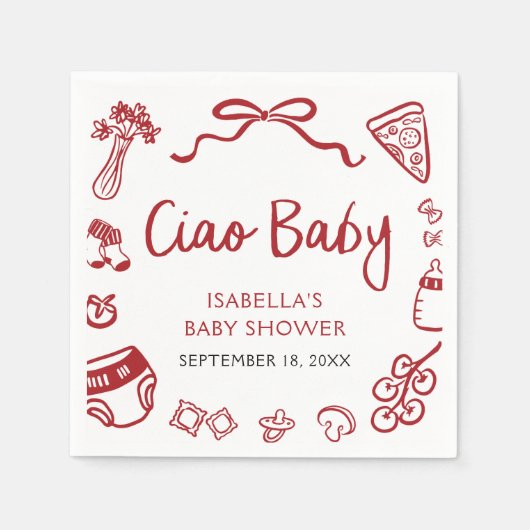 Pizza Ciao Baby Dusche Serviette (Vorderseite)