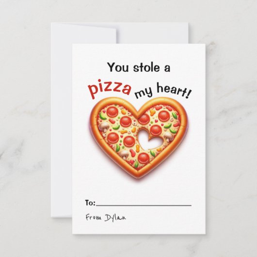 Pizza Classroom Valentine Karte (Vorderseite)