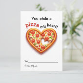 Pizza Classroom Valentine Karte (Stehend Vorderseite)