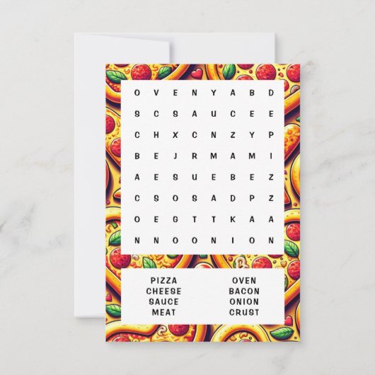 Pizza Classroom Valentine Karte (Rückseite)