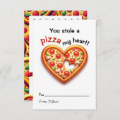 Pizza Classroom Valentine Karte (Vorne/Hinten)