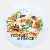Pizza Clock. Fromages De France. Runder Aufkleber (Vorderseite)