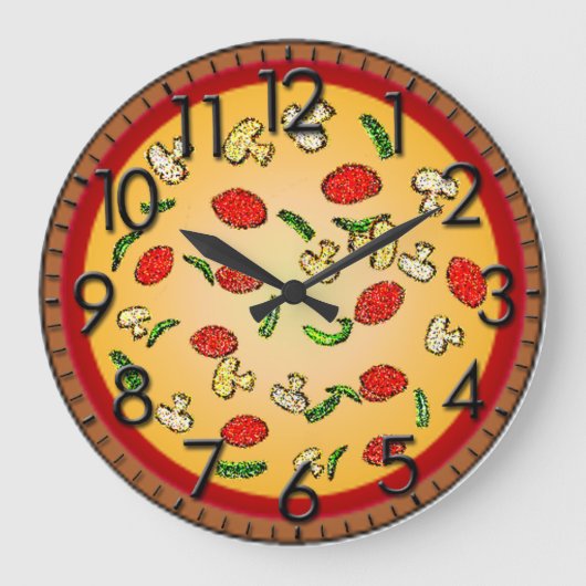 Pizza Clock Große Wanduhr (Vorderseite)