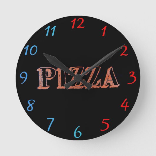 Pizza Clock Runde Wanduhr (Vorderseite)