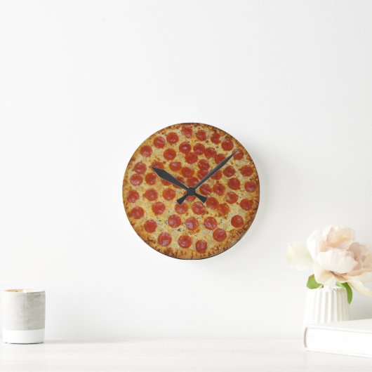 Pizza Clock Runde Wanduhr (Zuhause)