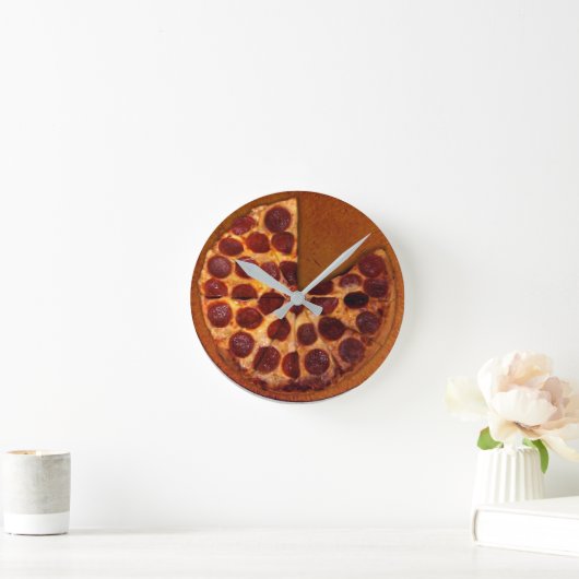Pizza Clock Runde Wanduhr (Zuhause)