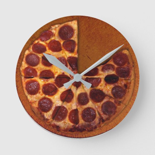 Pizza Clock Runde Wanduhr (Vorderseite)