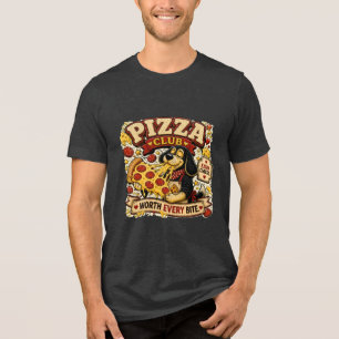 Pizza Club Personalisiertes Lustiges Pizza Liebhab Tri-Blend Shirt