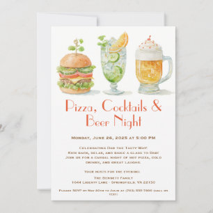 Pizza, Cocktails & Bier – Vatertagsparty Einladung