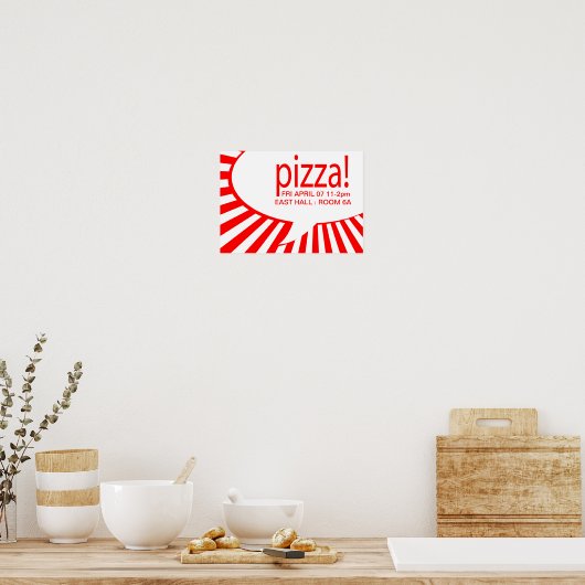 Pizza! : Comic-Sprechblase Poster (Küche)