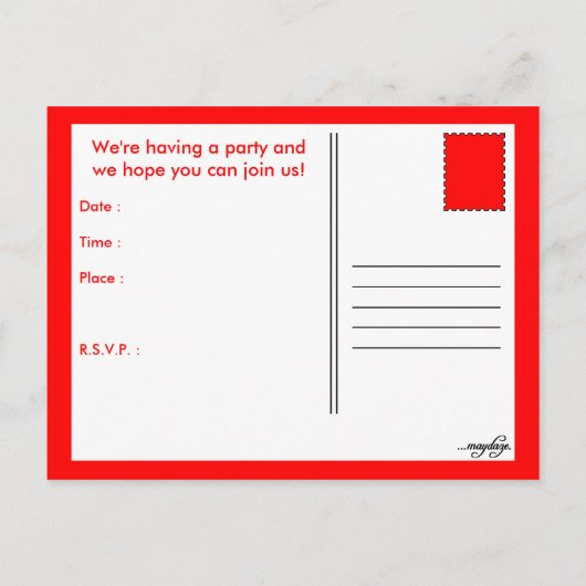 Pizza Comic sprechende Blase Postkarte (Rückseite)