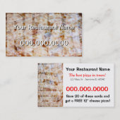 Pizza Coupon und Visitenkarte (Vorne/Hinten)