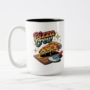 Pizza-Crew Zweifarbige Tasse