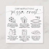 Pizza-Crust-Bäckerei-Pflegekarten für Minimalistis Quadratische Visitenkarte (Vorderseite)