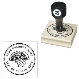 Pizza Custom Business Logo Gummistempel