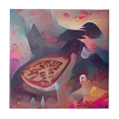 Pizza dark fantasy world graphic abstrakt art fliese (Vorderseite)
