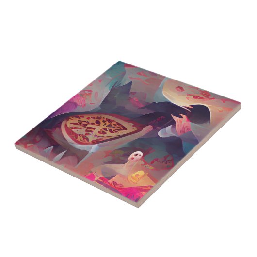 Pizza dark fantasy world graphic abstrakt art fliese (Seite)