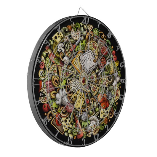 PIZZA Dartboard Dartscheibe (Vorderseite Links)