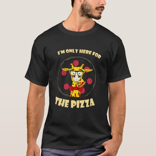 Pizza Day bin ich nur für die Pizza Giraffe hier T-Shirt (Vorderseite)