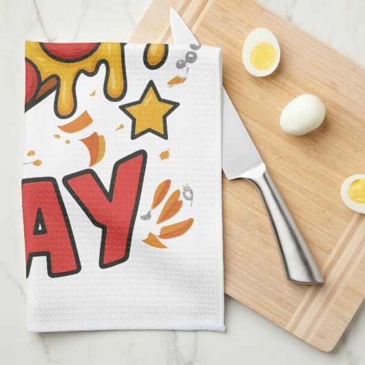 Pizza Day - Fun Pepperoni Pizza Slice Design Geschirrtuch (Viertel Falte)