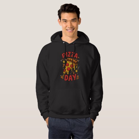 Pizza Day - Fun Pepperoni Pizza Slice Design Hoodie (Vorne ganz)