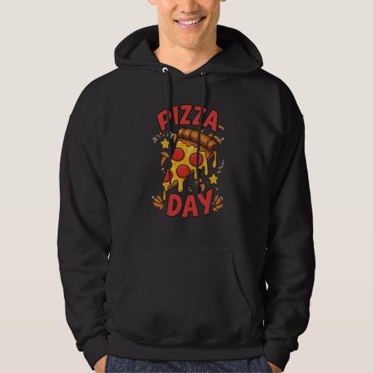 Pizza Day - Fun Pepperoni Pizza Slice Design Hoodie (Vorderseite)