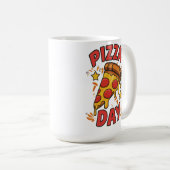 Pizza Day - Fun Pepperoni Pizza Slice Design Kaffeetasse (VorderseiteRechts)