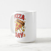 Pizza Day - Fun Pepperoni Pizza Slice Design Kaffeetasse (Vorderseite Links)