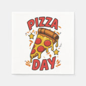 Pizza Day - Fun Pepperoni Pizza Slice Design Serviette (Vorderseite)
