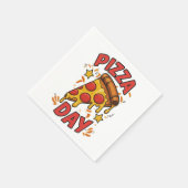Pizza Day - Fun Pepperoni Pizza Slice Design Serviette (Ecke)