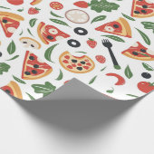 Pizza Day Patternpapier | Fun Feinschmecker Geschenkpapier (Ecke)