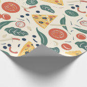 Pizza Day Patternpapier | Fun Feinschmecker Geschenkpapier (Ecke)
