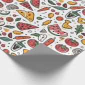 Pizza Day Patternpapier | Fun Feinschmecker Geschenkpapier (Ecke)