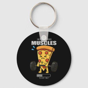 Pizza Deadlift Gym Rat installiert Muscle Lifting Schlüsselanhänger