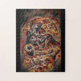 Pizza deathtrap abstrakte Kunst Puzzle