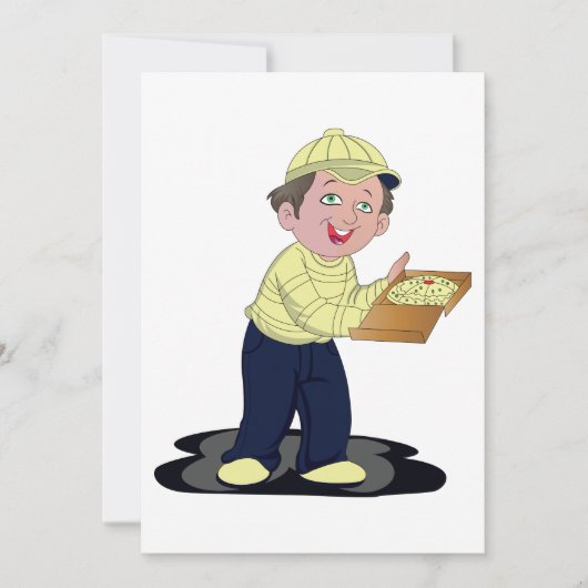 Pizza Delivery Boy Einladung (Vorderseite)