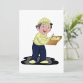 Pizza Delivery Boy Einladung (Stehend Vorderseite)