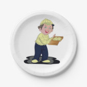 Pizza Delivery Boy Food Paper Teller (Vorderseite)