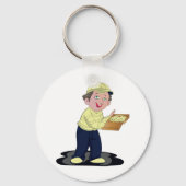 Pizza Delivery Boy Food Schlüsselanhänger (Rückseite)