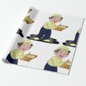 Pizza Delivery Boy Food Wrapping Paper Geschenkpapier (Ungerollt)