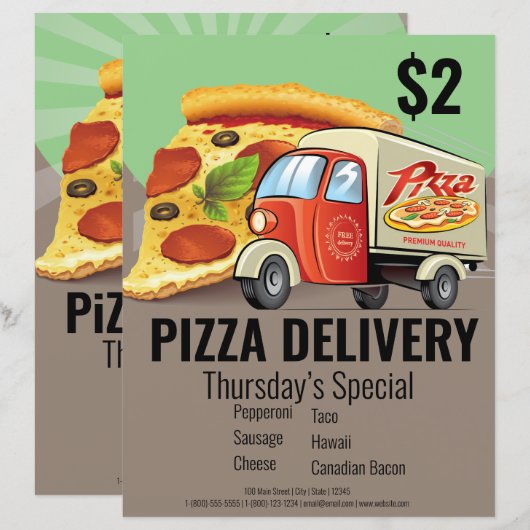 Pizza Delivery Business Flyer (Vorne/Hinten)