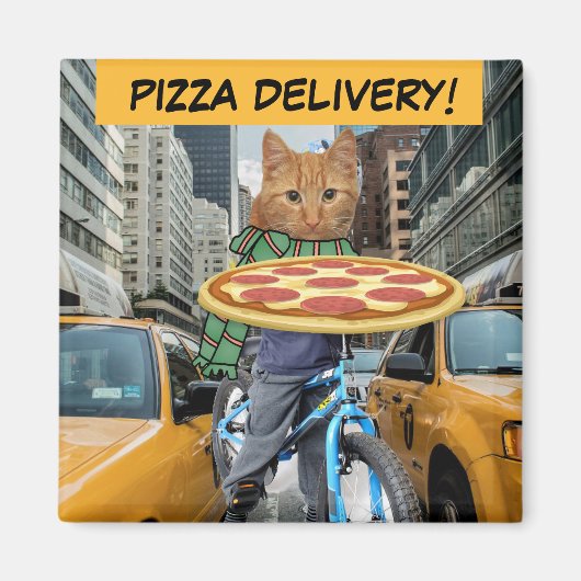 PIZZA DELIVERY! CAT MAGNETS MAGNET (Vorne)