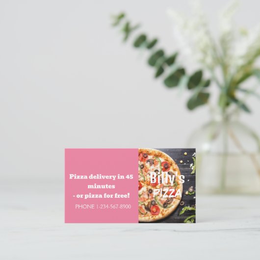 Pizza Delivery Discount Sale Angebot Visitenkarte (Stehend Vorderseite)
