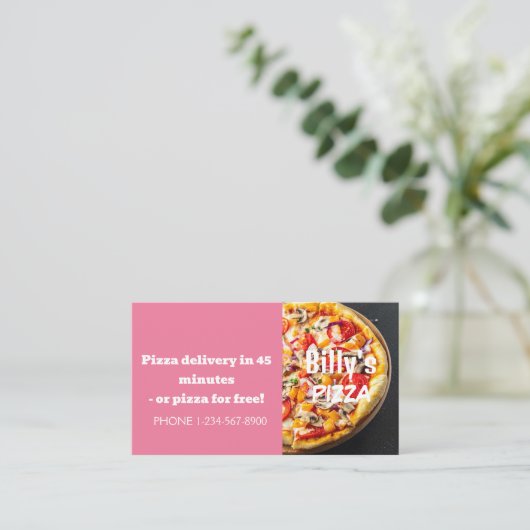Pizza Delivery Discount Sale Angebot Visitenkarte (Stehend Vorderseite)