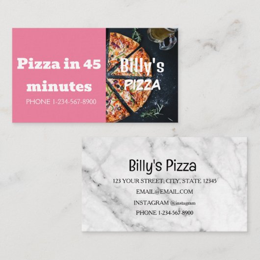 Pizza Delivery Discount Sale Angebot Visitenkarte (Vorne/Hinten)