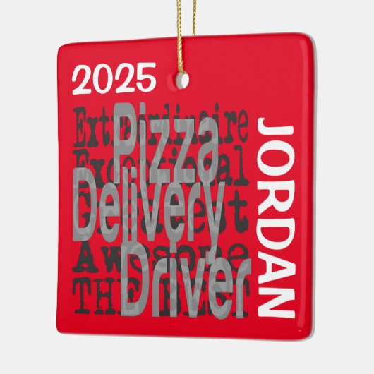Pizza Delivery Driver Extraordinaire CUSTOM Keramikornament (Links)